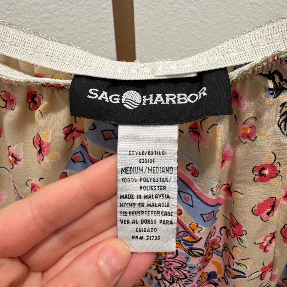 Vintage Sag Harbor Patchwork Polyester Skirt Lace… - image 3